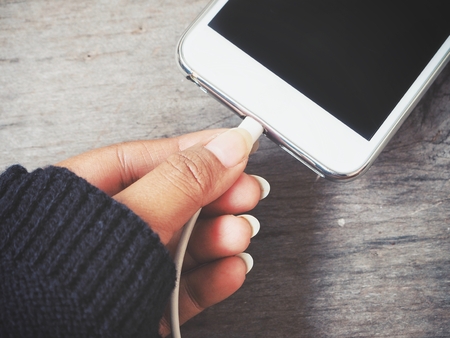 Smartphone chargerの写真素材