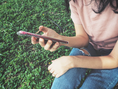 Woman using smart phone