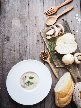 Creamy mushroom soupの写真素材