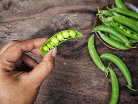 Green peas on hand