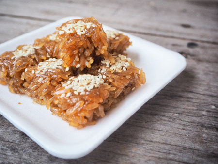 Sticky rice with coconut milkの写真素材