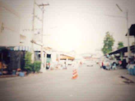 Blurred of car on roadの写真素材