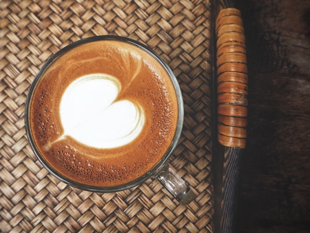Latte art coffeeの写真素材