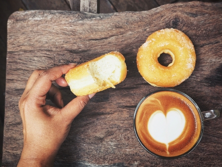 Coffee with donutsの写真素材