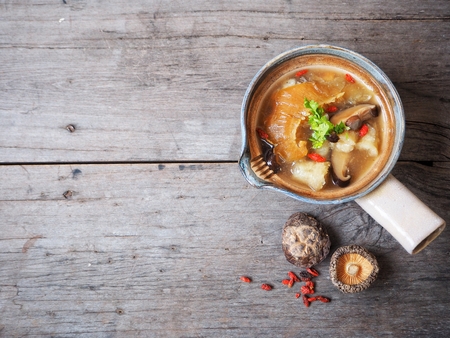 Chinese soup and fish maw with shark finの写真素材
