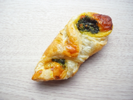 Puff pastry spinachの写真素材