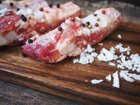 Raw pork ribsの写真素材