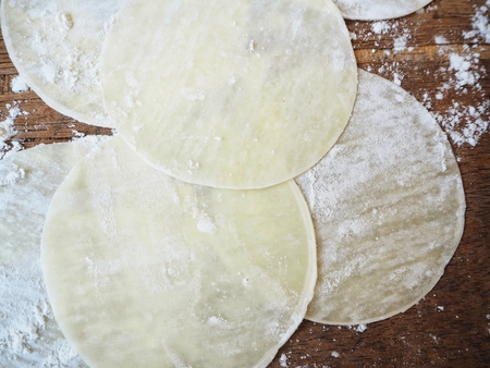 Wonton wrapper chinese fooodの写真素材