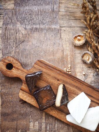 Black and white tofuの写真素材