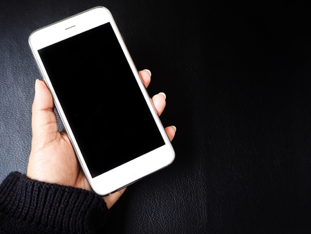 Smart phone on handの写真素材