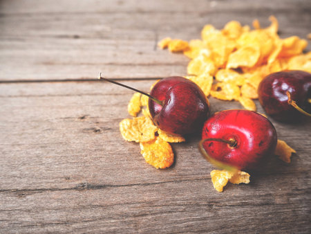 Corn flakes and cherry
