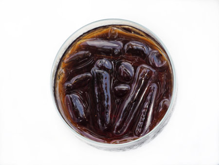 Cola with ice cubes