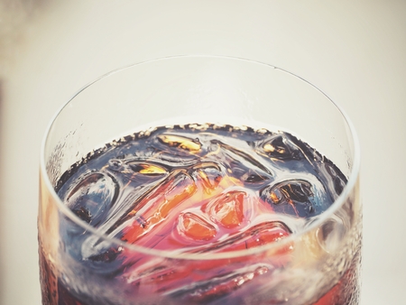 Cola with ice cubesの写真素材