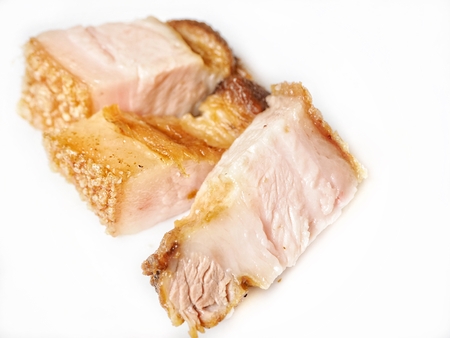 Pork belly grilled isolatedの写真素材