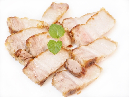 Pork belly grilled isolatedの写真素材