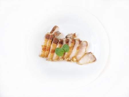 Pork belly grilled isolatedの写真素材