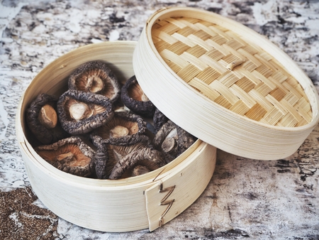 Shiitake mushroomsの写真素材
