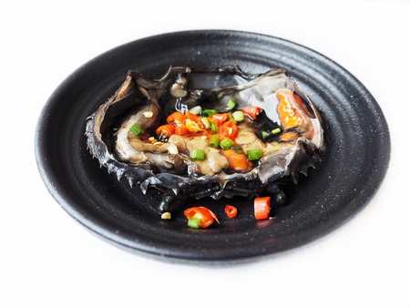 Soy sauce marinated crab Korean food isolatedの写真素材