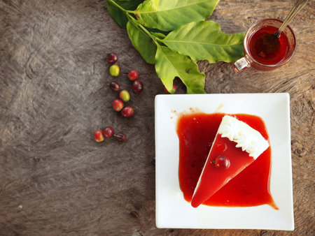 Crepe cake with strawberry jam