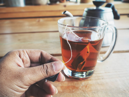 Hot tea with bag