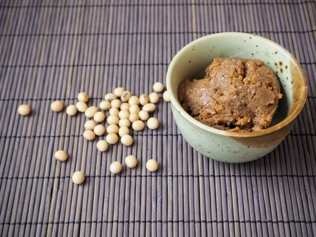 Miso paste with soy beansの写真素材