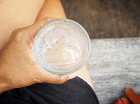 Woman drinking waterの写真素材