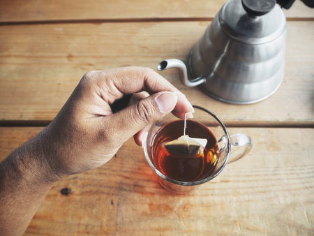 Hot tea with bag
