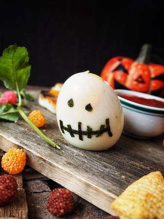 Halloween ghost eggの写真素材