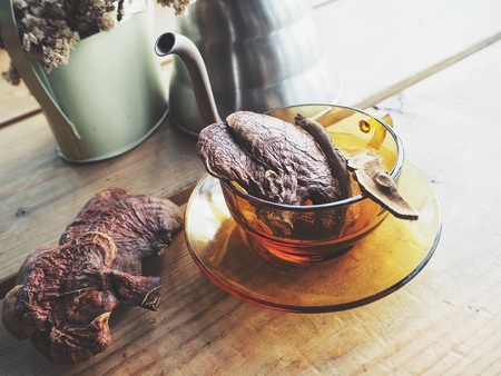 Ganoderma lucidum tea - Ling zhi mushroomの写真素材