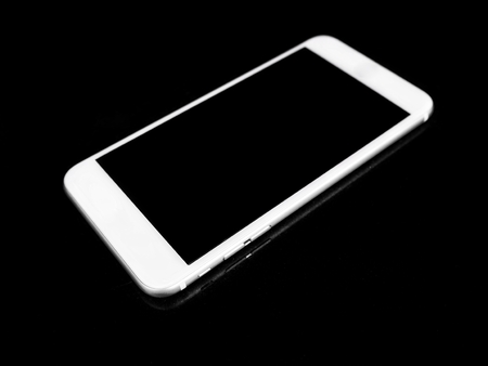 Smart phone on black backgroundの写真素材