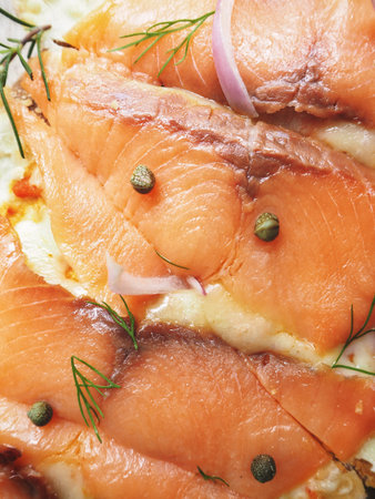 Smoked salmon pizza