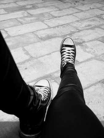 Selfie of sneakers