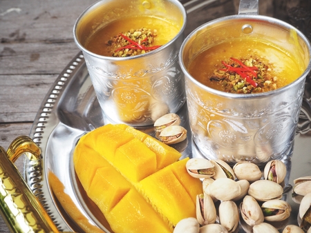 Mango lassi Indian drinkの写真素材