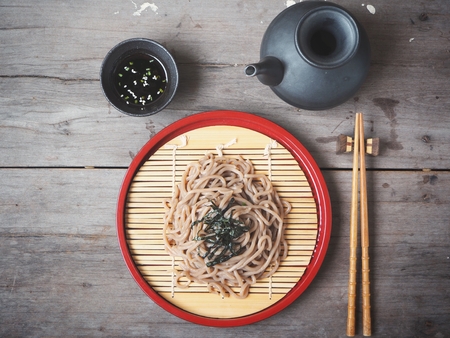 Soba noodles Japanese foodの写真素材