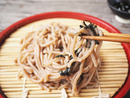 Soba noodles Japanese foodの写真素材
