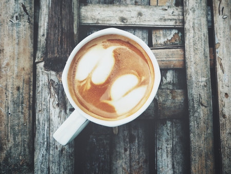 Latte art coffeeの写真素材