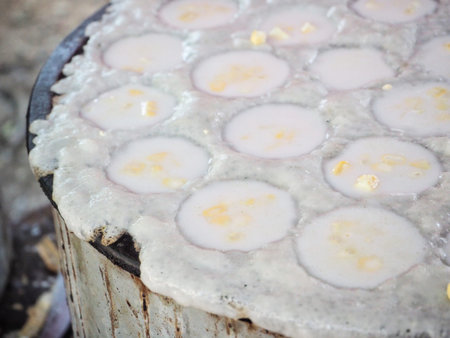 Coconut milk mix sugar and flour