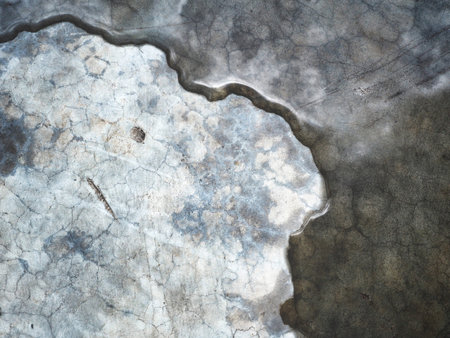 Old gray wall with waterの写真素材