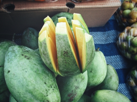 Green mango Asia fruitの写真素材