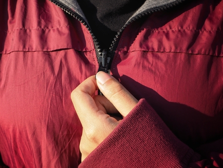 Open jacket zipperの写真素材