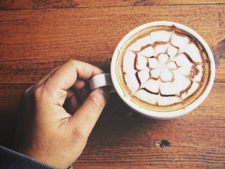 Latte art coffeeの写真素材