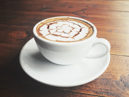 Latte art coffeeの写真素材