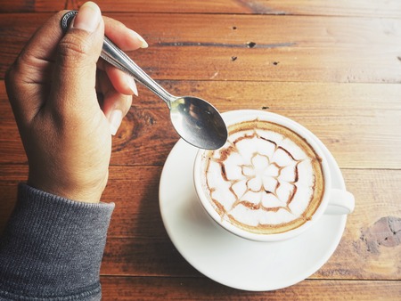 Latte art coffeeの写真素材