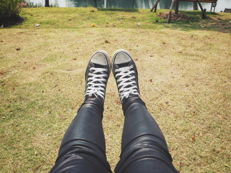 Selfie of sneakers