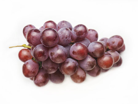 Fresh grapes isolated white background