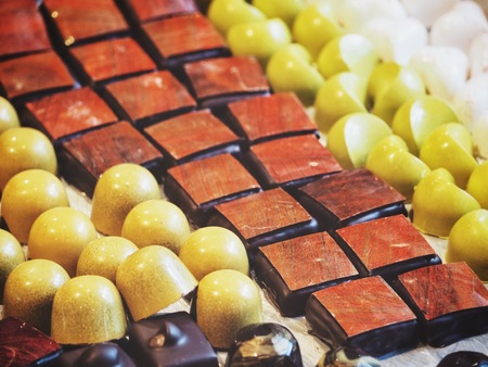 Close up of variety chocolateの写真素材