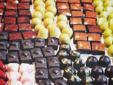 Close up of variety chocolateの写真素材