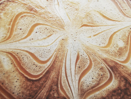 Close up of latte art coffee