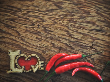 Alphabet of love and chili vintage stlyeの写真素材