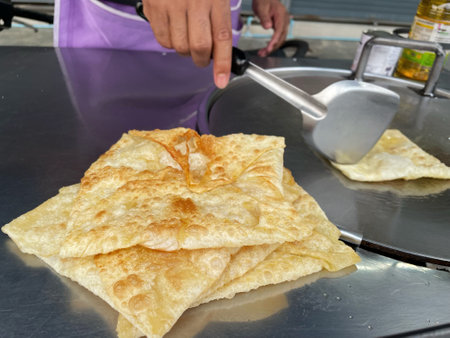 Making Indian naan bread homemadeの写真素材